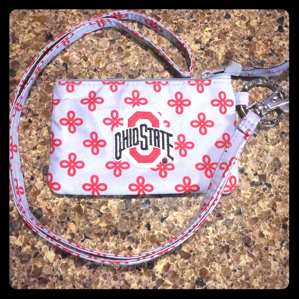 Vera Bradley Zip Id and lanyard set. Ohio State